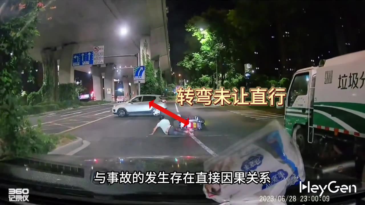 How is non-contact liability determined when a motorcycle overtakes a vehicle?