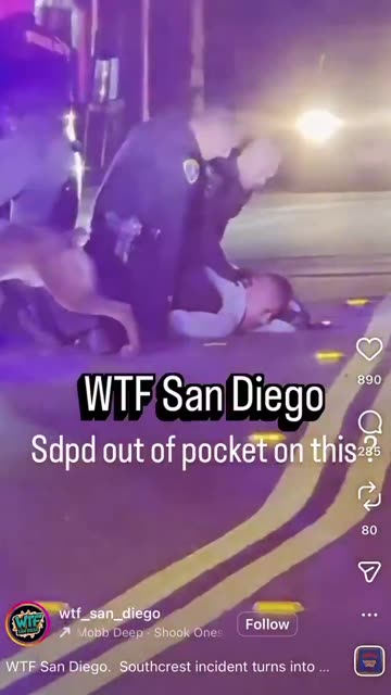San Diego police punch compliant man in the face, smash his head into the ground!
