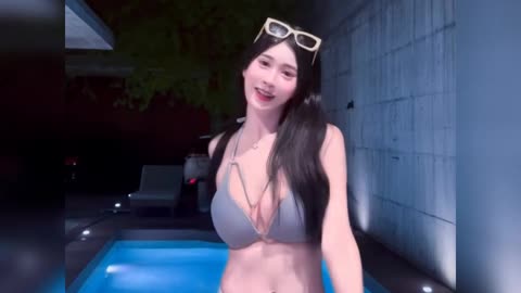 Hot sexy girl - Sexy girl dancing very excitingly by the pool
