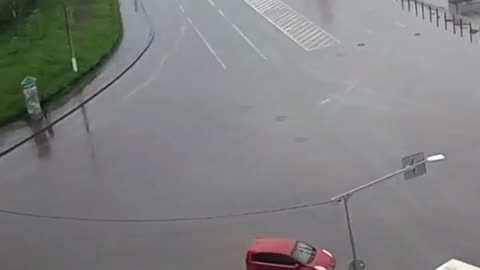 Wet fiery crash