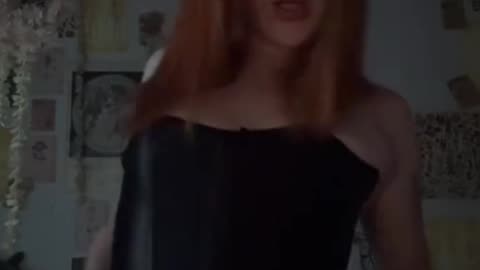 Impressive style of goth tgirl