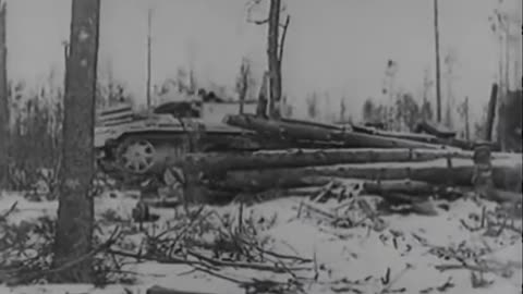 Sturmgeschütz III targeting derelict Soviet tanks and close range in the Russian Winter in 1943
