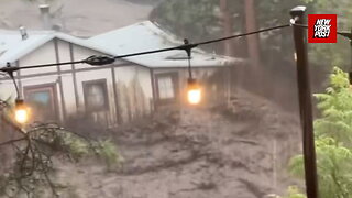 Wild moment house is swept away during New Mexico flash floods