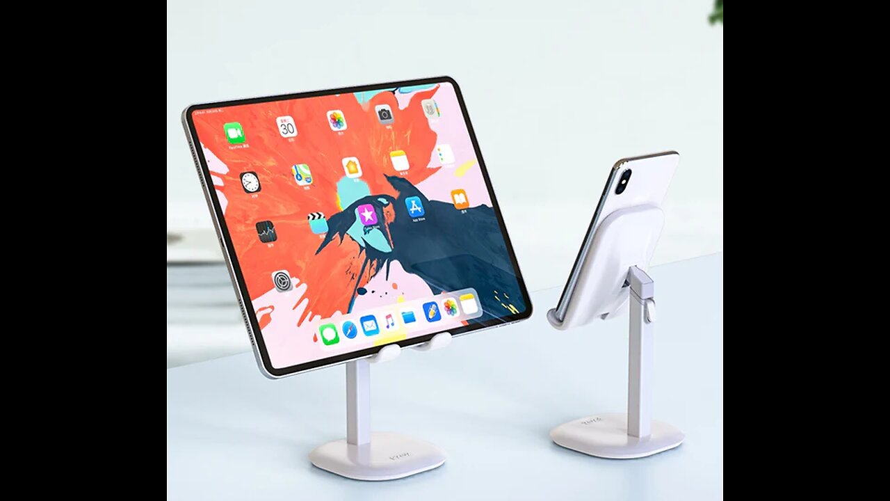 Universal Desktop Liftable Phone Holder with Wireless Charging & Skid Design, For Phone & Tablet