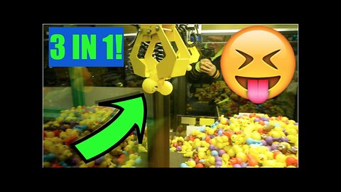 INSANE TRIPLE WIN AT THE CLAW MACHINE! Arcade Games
