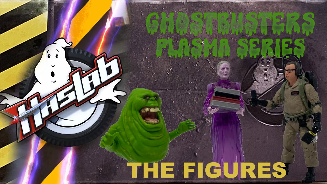 Slimer and Librarian Ghost with Louis Tully - Ecto-1 HasLab Figures Review