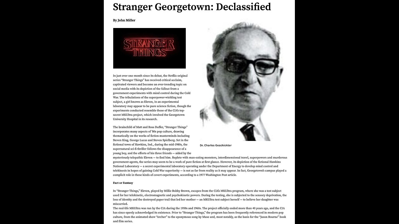 MKULTRA at Georgetown with Jo Patti Munisteri.