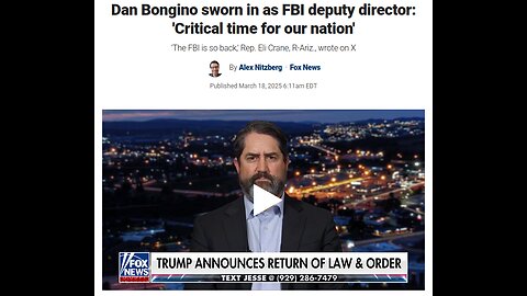 LIVE: DAN BONGINO HAS BEEN SWORN IN DEPUTY DIRECTOR OF THE FBI