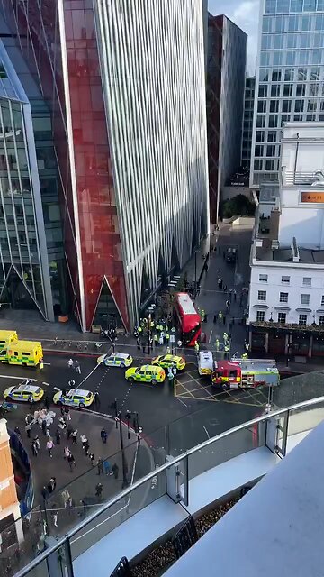 A bus has crashed at Victoria station in London