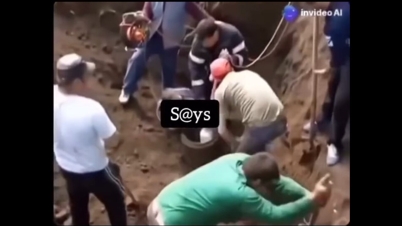Amazing - Toddler saved from pipe by another boy being lowered