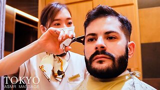💈ASMR 最上質ホテル内にある理容室でメンズヘアカット ¦ 丸の内