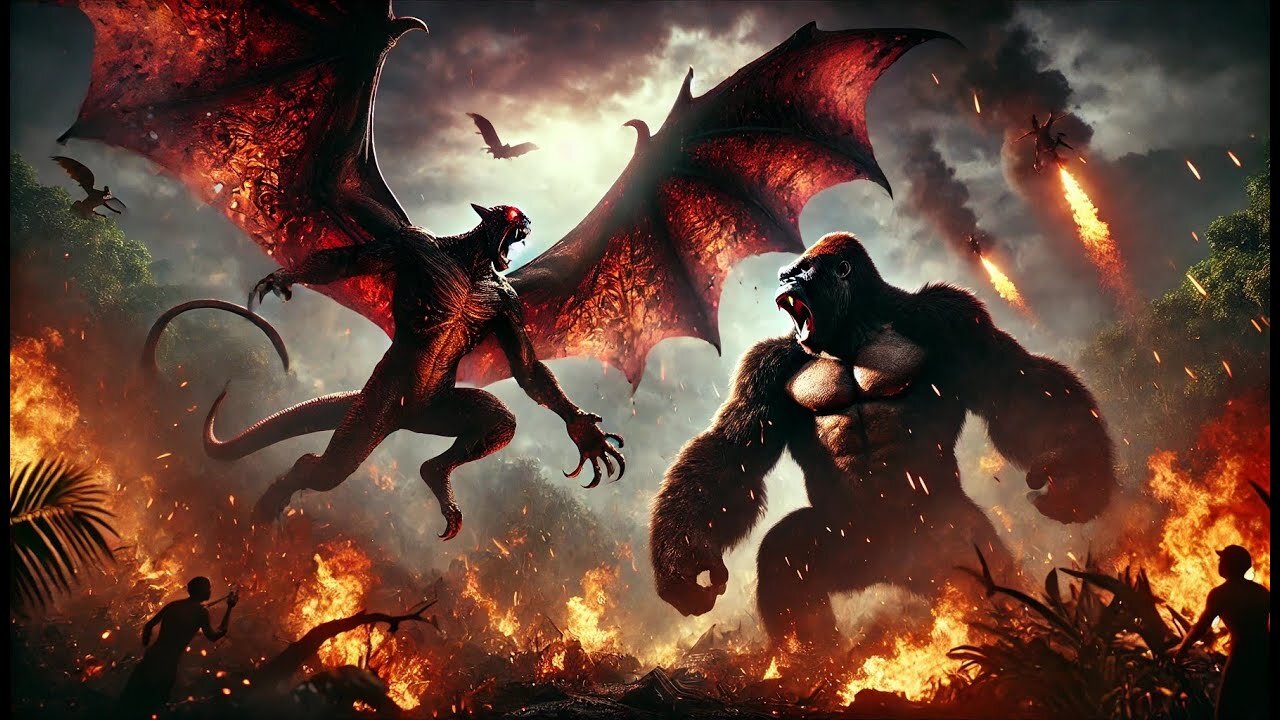 King Kong vs. Vampire Demons – Epic Battle to Save Skull Island’s Animals! 🦍🦇🔥