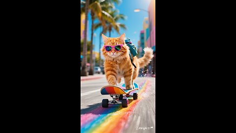 Skateboard cat