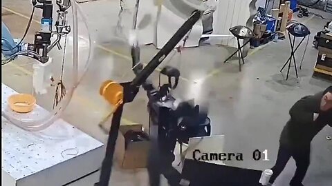 Humanoid Robot has a meltdown and goes on the attack