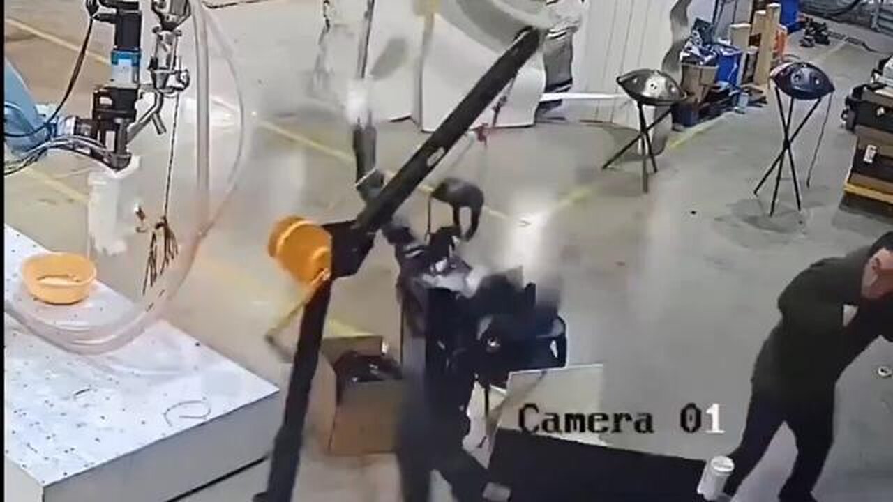 Humanoid Robot has a meltdown and goes on the attack