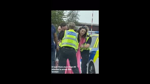 Woman resisting arrest by UK police