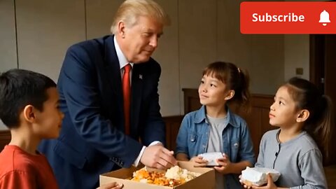 Donald Trump is giving food to poor children 😇 ho #emotional #donaldtrump #trump #help #rumblevideo