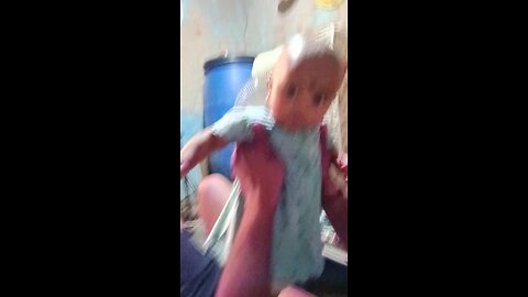 Dancing with my little doll.