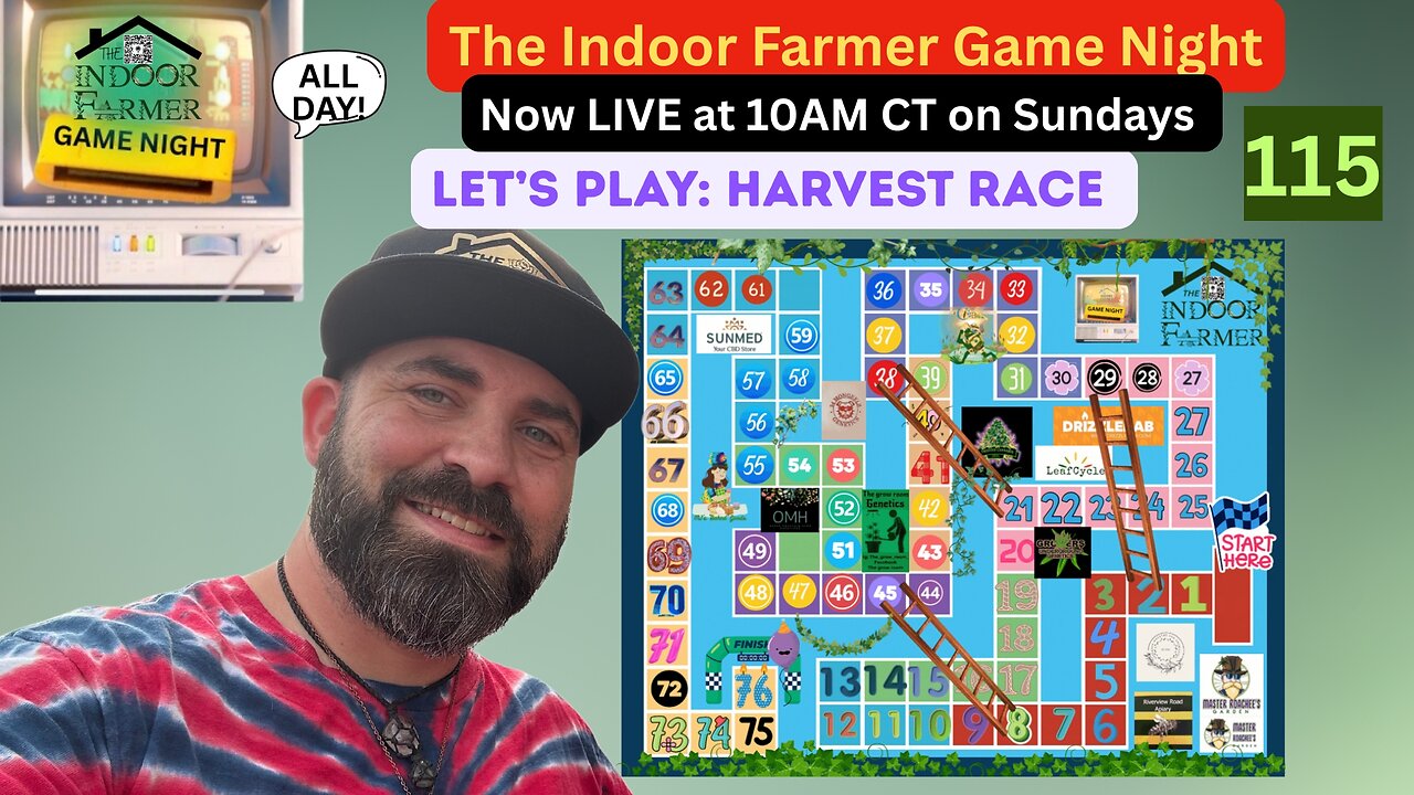 The Indoor Farmer Game Night (ALL DAY) ep 115, New Game For August, Let's Play Harvest Race!