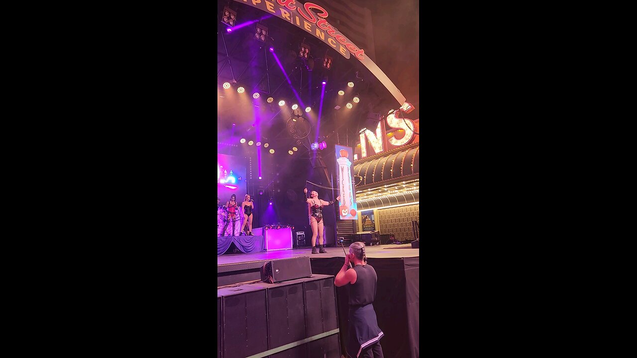 Las Vegas Fremont Street entertainer performing tricks