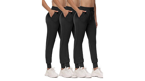 3 Pack Plus Size Sweatpants with Pockets for Women (S-5XL).
