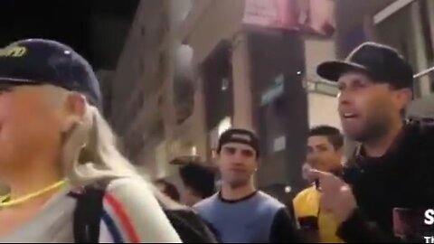 ANTIFA harasses older MAGA woman, then runs when lady's son shows up