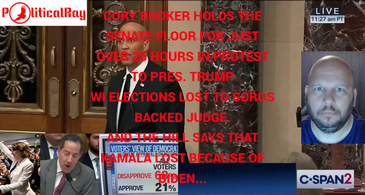 Cory Booker holds the Senate floor in a record 25+ hour long rant about nothing...