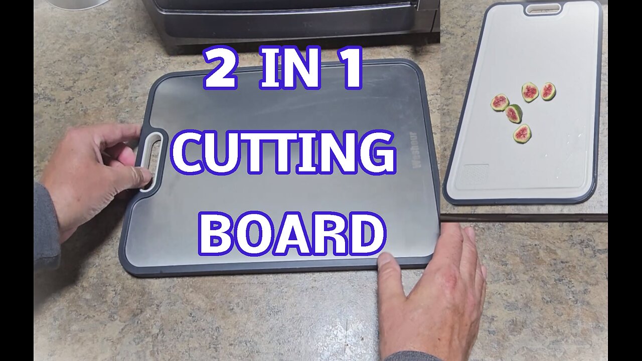 2 in 1 Titanium, Wheat Straw Cutting Board, Easy to Clean