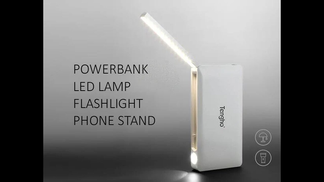 A Genuine Multitasker - Power Bank, LED Lamp, Flashlight & Phone Stand with Magical All-in-one Cable