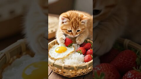 🐱 Obedient Kitten Eats Rice – Brings Food to Hardworking Mama Cat in the Field 🌾❤️