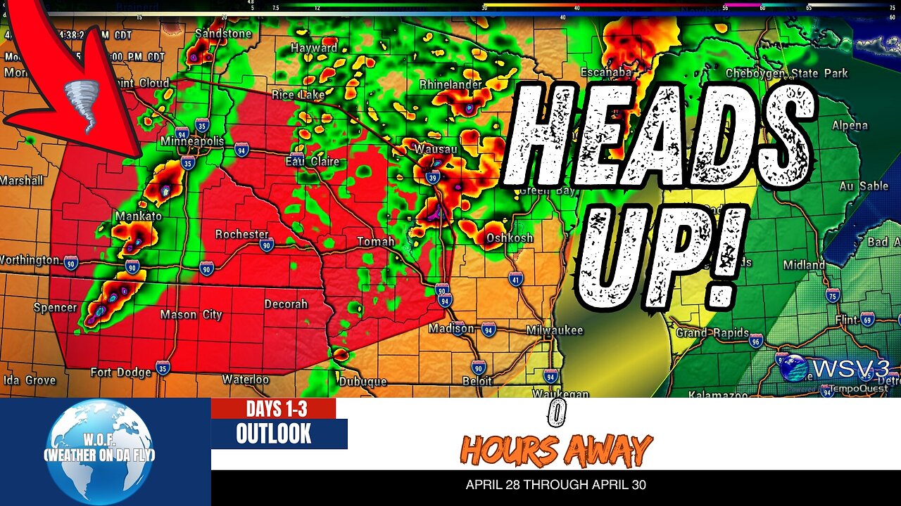 ⚠️ Tornado Outbreak Possible: Upper Midwest Severe Risk Today! April 28