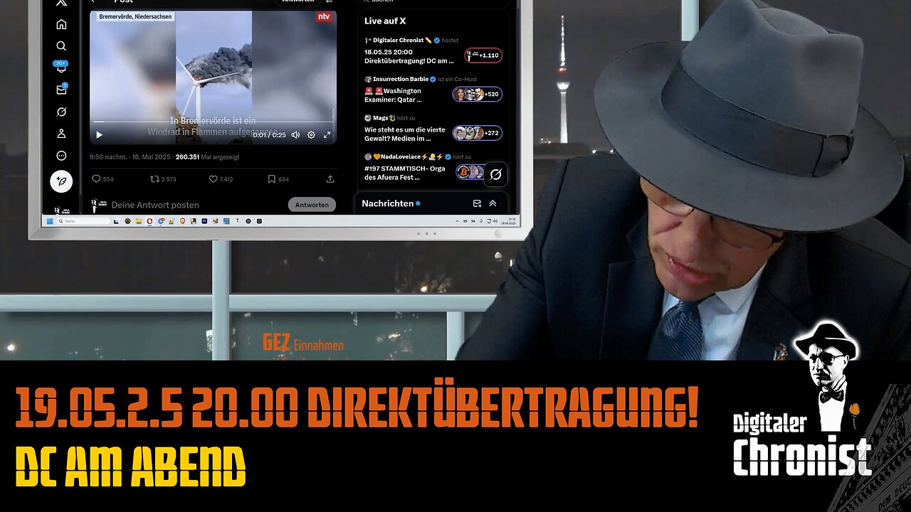 Aufzeichnung vom 19.05.25 Direktübertragung! DC am Abend