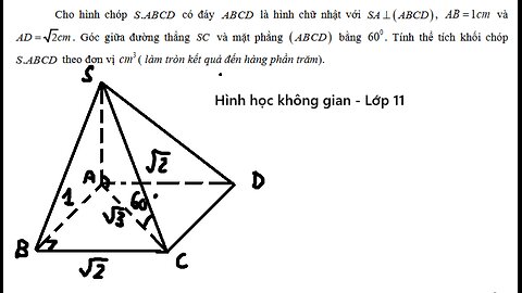 THPT Phan Đình Phùng – Hà Nội: Cho hình chóp .S ABCD có đáy ABCD là hình chữ nhật với