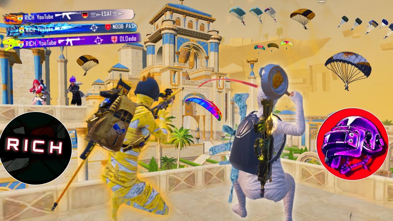 POWER OF TWO YOUTUBER😍 BEST GAMEPLAY w_ DAYLEESS and RICH🔥 Pubg mobile - Pubg RICH (1080p)HD