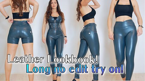 My Leather collection - Blue PU Leather - Long no Edit Try on