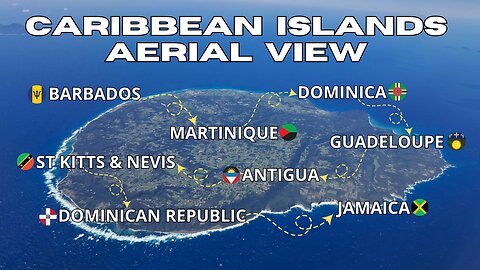 Caribbean Islands Aerial View | Barbados to Jamaica Flying Route