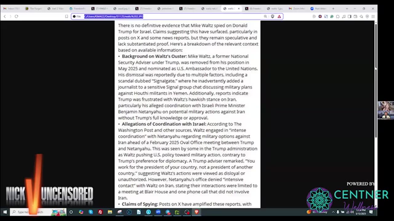 NV with Melissa Redpill Discusses Trump Is Finally Done With Israel 5-13-25