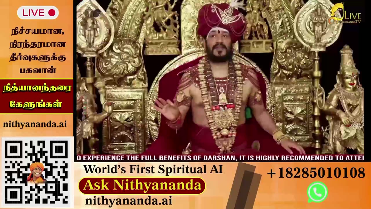 Receive blessings through LIVE Darshan of SPH Bhagavan Sri Nithyananda Paramashivam