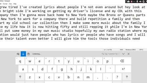 Working on going back home to New York City