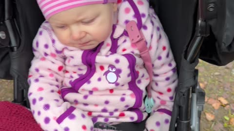 Baby Kayla Naps During Morning Walk | Sweet Family Moment