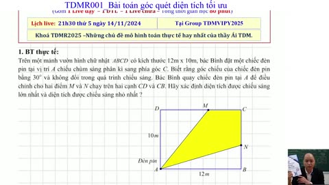 "TDMR001_BT TỐI ƯU THỰC TẾ_PHẦN 01 "