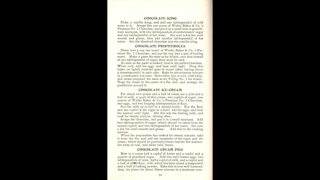 1909 Chocolate and Cocoa Recipes by Miss Parloa