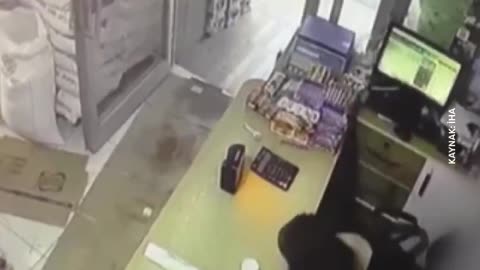 A sneaky cat in Turkey scared the shop owner by secretly moving a box