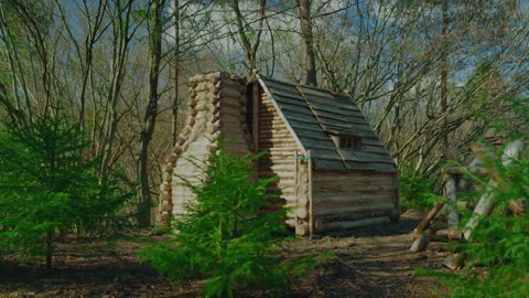 3 Days Alone in a Small Forest Cabin – Peaceful Camping, Woodcraft & Cooking for Deep Sleep 🌲🔥