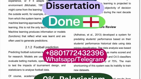Student Work(Dissertation)|CDT6200-1920 Final Year Dissertation Preview| Machine Learning inFootball
