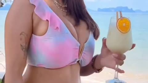 A beautiful dancing beach girl.
