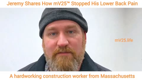 mV25™ Helped Jeremy Improve Joint and Back Health