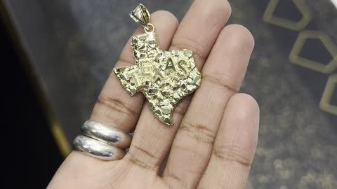 10k Gold Texas and Africa Nugget Pendants