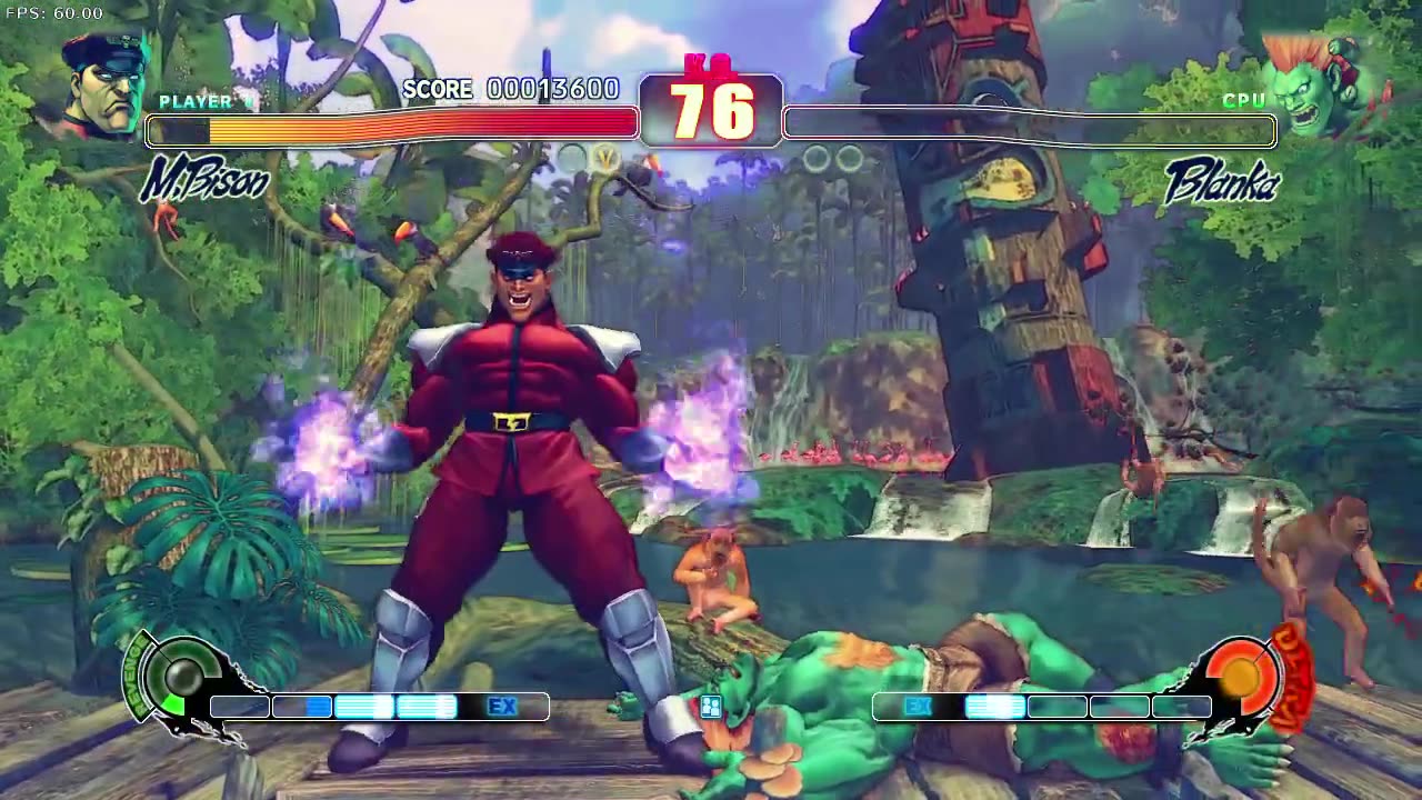 Streetfighter 4 (PC) - M.Bison vs Blanka (Hardest)