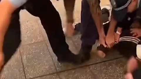 MAN WITH BUTCHER KNIFE IS TAKEN DOWN BY POLICE IN PARRAMATA STATION